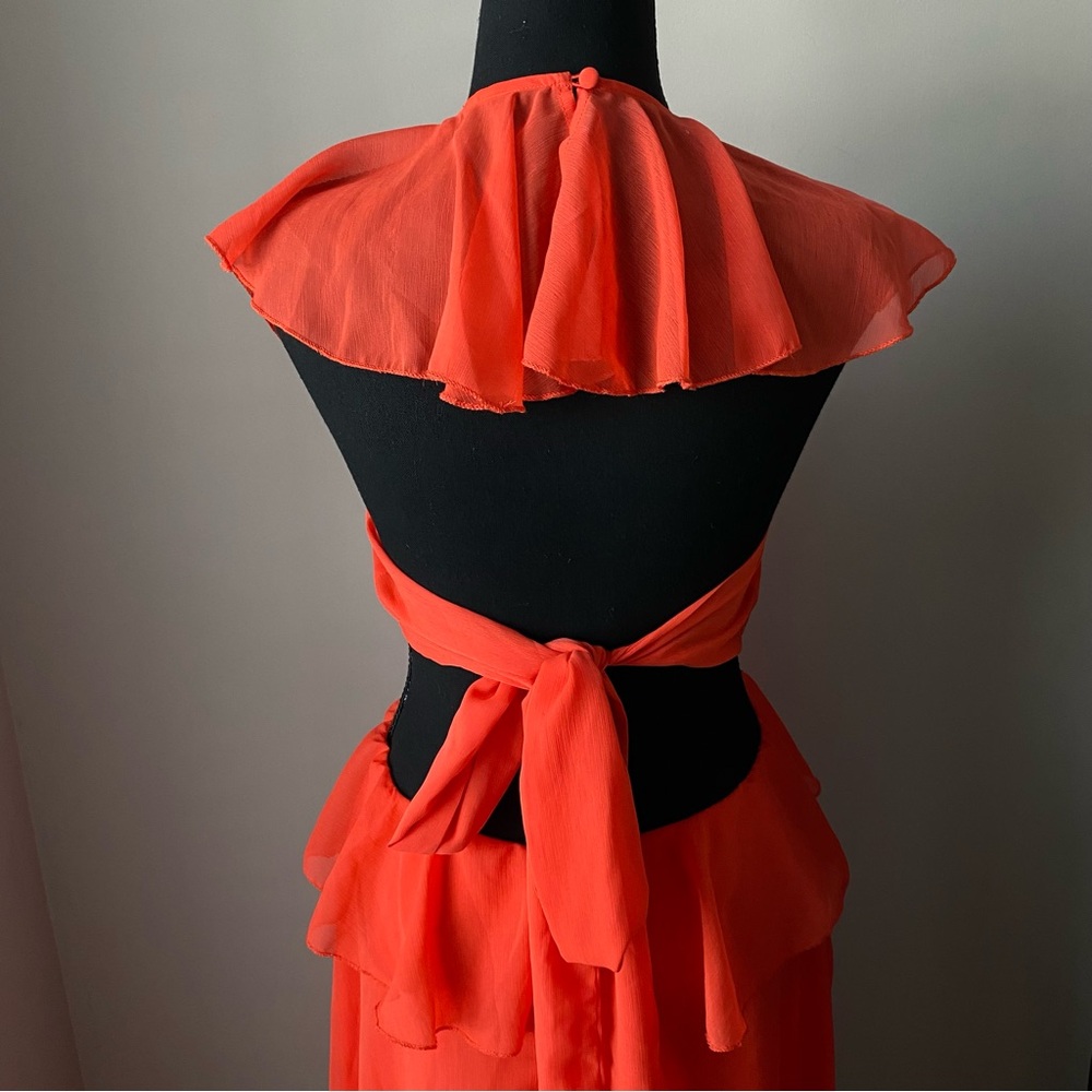 ASOS Orange Ruffle Maxi Dress - Picture 7 of 12